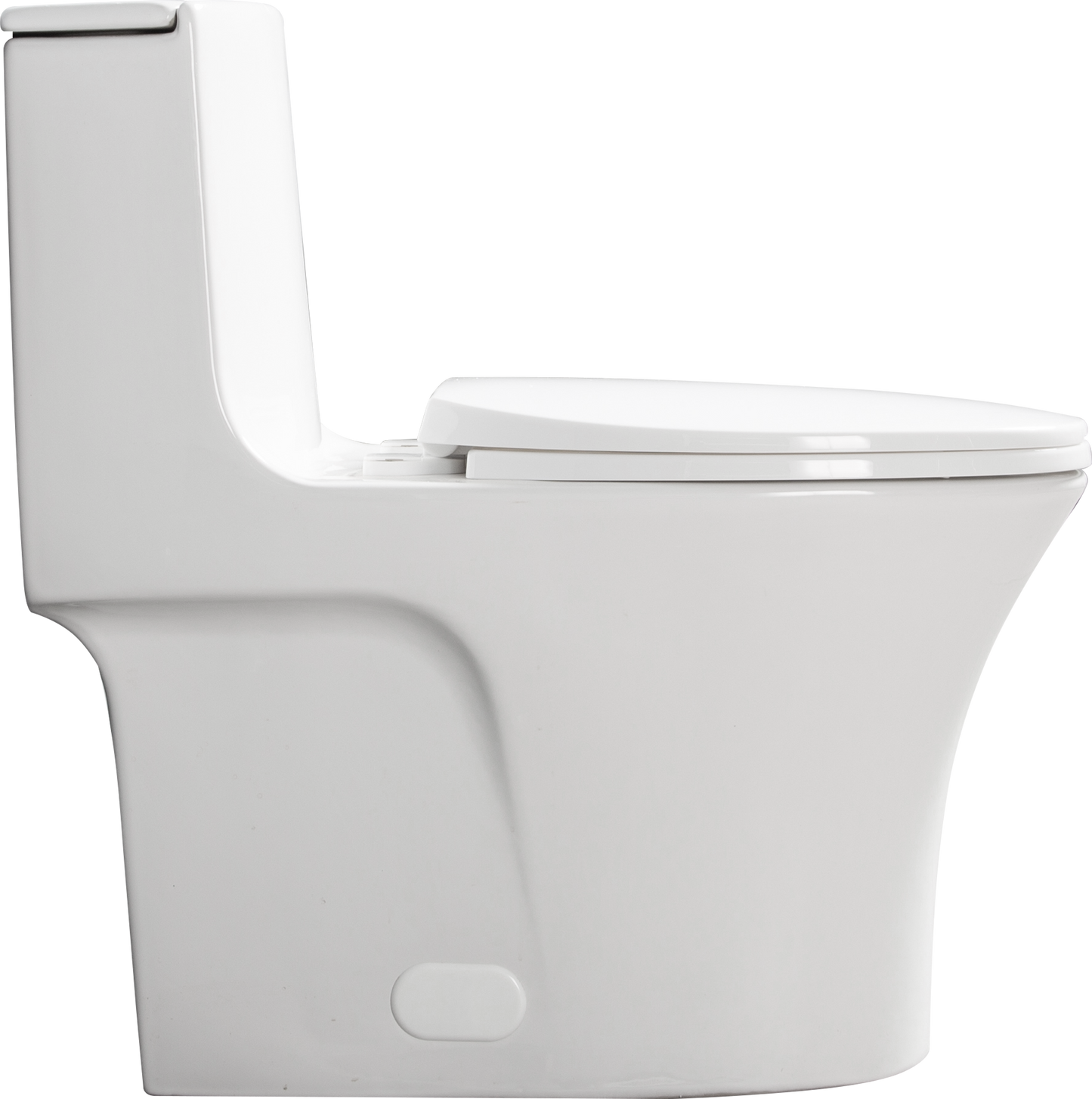 1.1/1.60 GPF Dual-Flush One Piece Toilet, Water-Saving Elongated Comfort Height Floor Mounted, Soft Closing Seat, 1000 Gram Map Flushing Score Toilet, Glossy White GF-24T02-GW