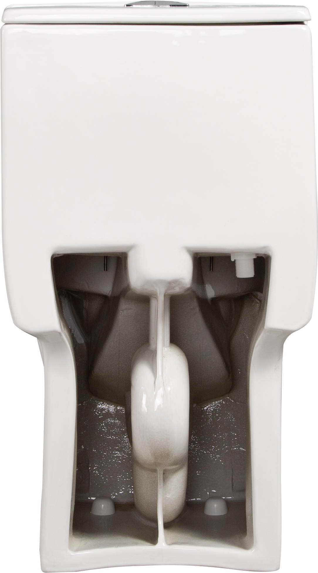 1.1/1.60 GPF Dual-Flush One Piece Toilet, Water-Saving Elongated Comfort Height Floor Mounted, Soft Closing Seat, 1000 Gram Map Flushing Score Toilet, Glossy White GF-24T02-GW