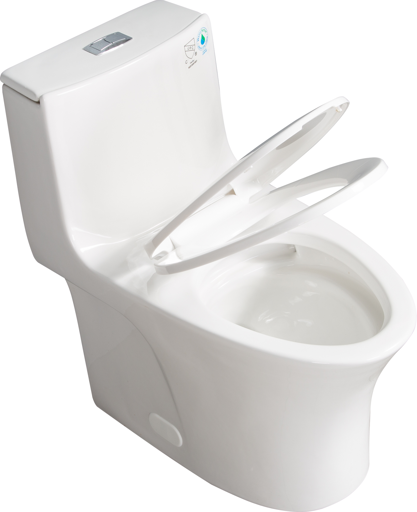 1.1/1.60 GPF Dual-Flush One Piece Toilet, Water-Saving Elongated Comfort Height Floor Mounted, Soft Closing Seat, 1000 Gram Map Flushing Score Toilet, Glossy White GF-24T02-GW
