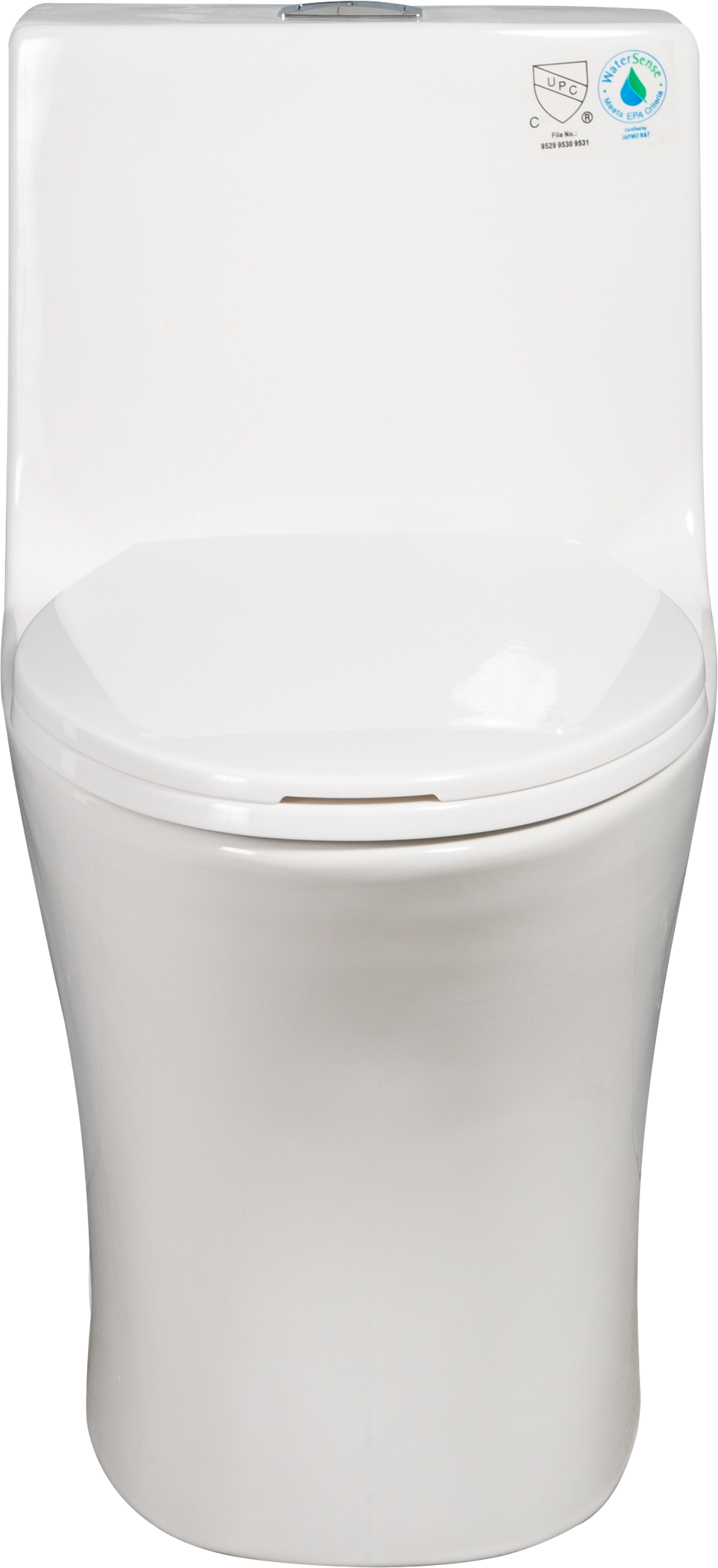 1.1/1.60 GPF Dual-Flush One Piece Toilet, Water-Saving Elongated Comfort Height Floor Mounted, Soft Closing Seat, 1000 Gram Map Flushing Score Toilet, Glossy White GF-24T02-GW