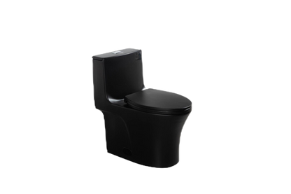 1.1/1.60 GPF Dual-Flush One Piece Toilet, Water-Saving Elongated Comfort Height Floor Mounted, Soft Closing Seat, 1000 Gram Map Flushing Score Toilet, Matte Black CM-24T02-MB
