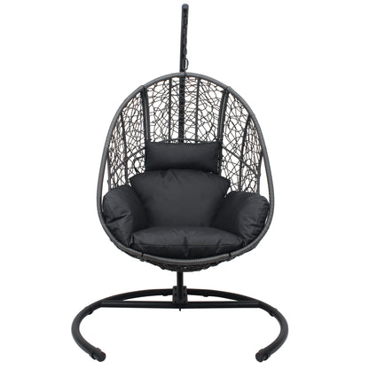 New Comming Outdoor Indoor PE wicker Swing Egg Chair Gray Color