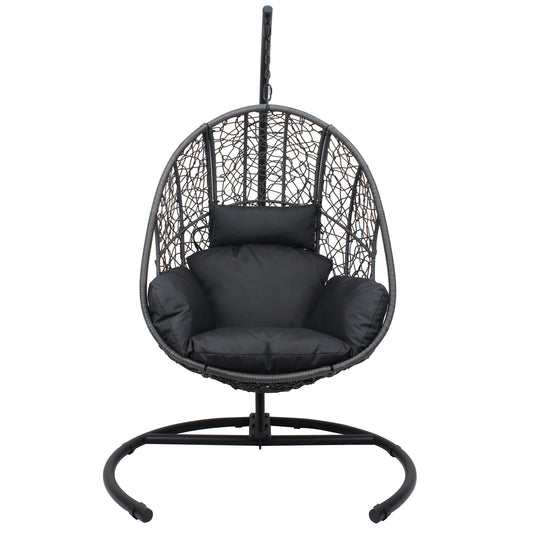 New Comming Outdoor Indoor PE wicker Swing Egg Chair Gray Color