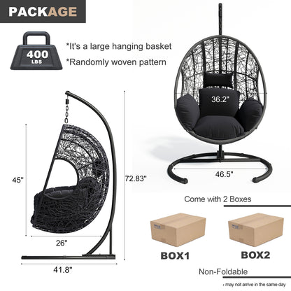 New Comming Outdoor Indoor PE wicker Swing Egg Chair Gray Color