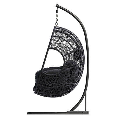 New Comming Outdoor Indoor PE wicker Swing Egg Chair Gray Color