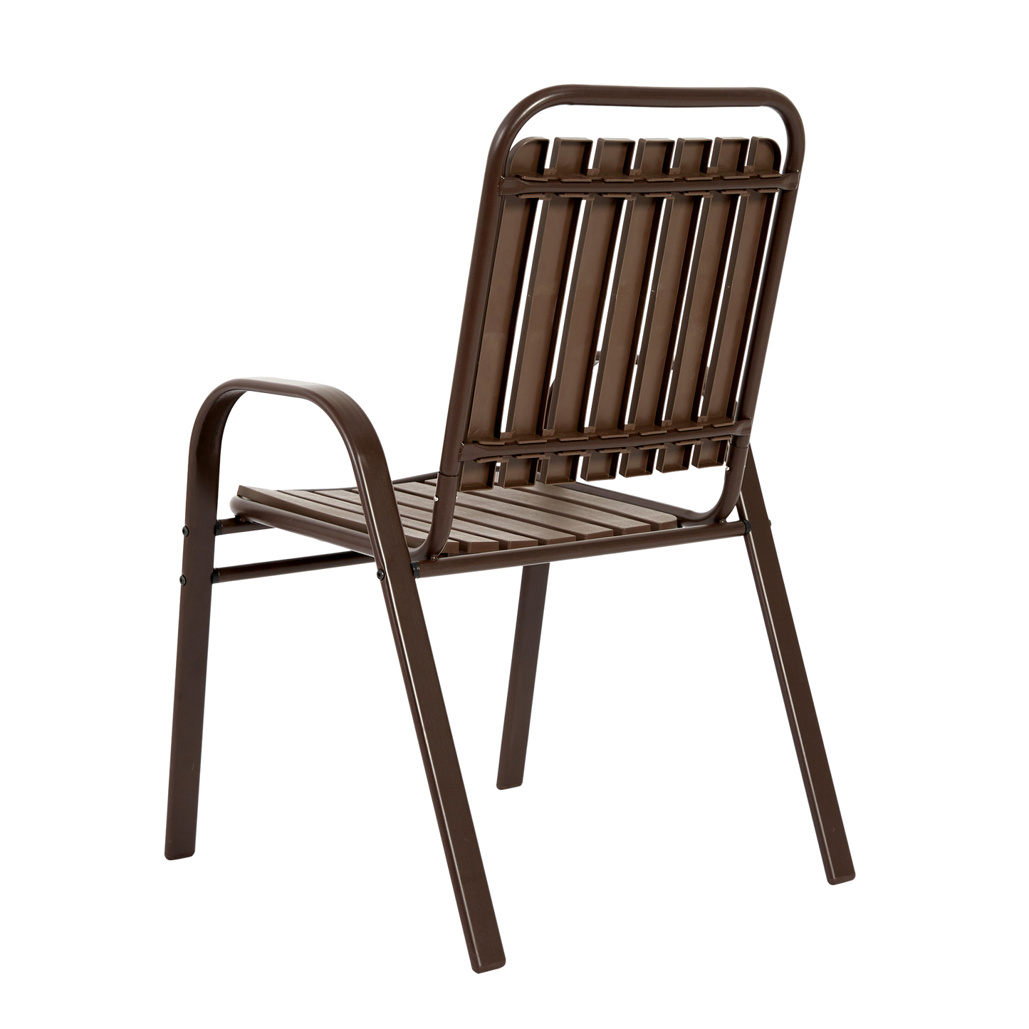 7 Pieces Patio Dining Set, Plastic chair and steel table Outdoor Set, plastic Chairs and Table Set for Garden Patio, Brown