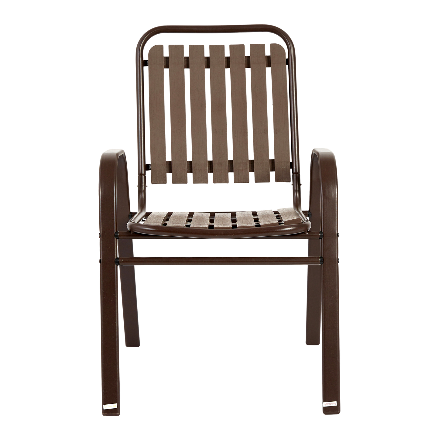 7 Pieces Patio Dining Set, Plastic chair and steel table Outdoor Set, plastic Chairs and Table Set for Garden Patio, Brown