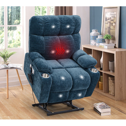 Liyasi Dual OKIN Motor Power Lift Recliner Chair for Elderly Infinite Position Lay Flat 180° Recliner with Heat Massage