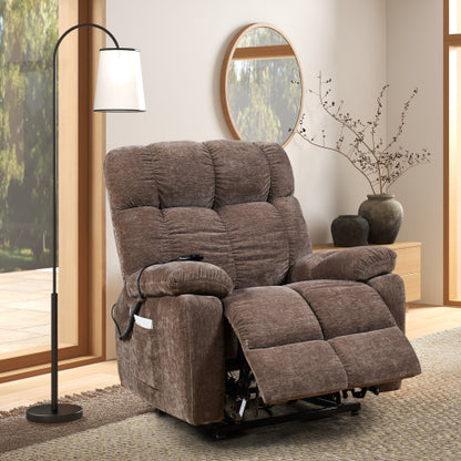 Liyasi Dual OKIN Motor Power Lift Recliner Chair for Elderly Infinite Position Lay Flat 180° Recliner with Heat Massage