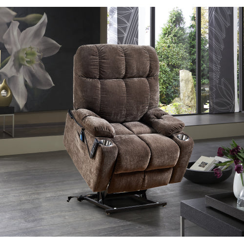 Liyasi Dual OKIN Motor Power Lift Recliner Chair for Elderly Infinite Position Lay Flat 180° Recliner with Heat Massage