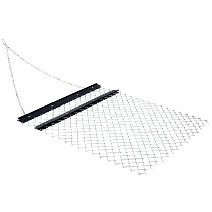 ATV Drag Harrow 4'x5', Chain Harrow for Landscape Leveling or Sod Prepping, Durable UTV Tractor Attachment Seed Harrow for Gravel Driveway, Field, Yard, Farm, Garden Black