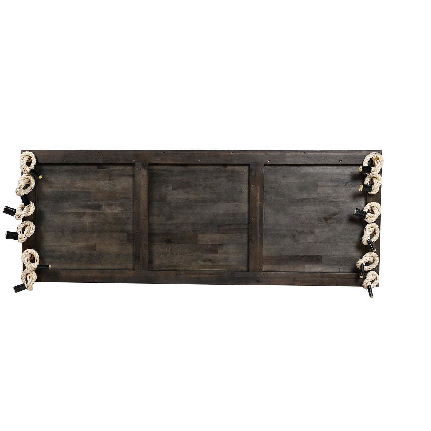 TOPMAX Patio Wooden Swing Chair, Hanging Porch Swing Bench with Cushion&Pillows, 10.8Ft Hemp Ropes for Garden,Backyard, Lawn,Brown