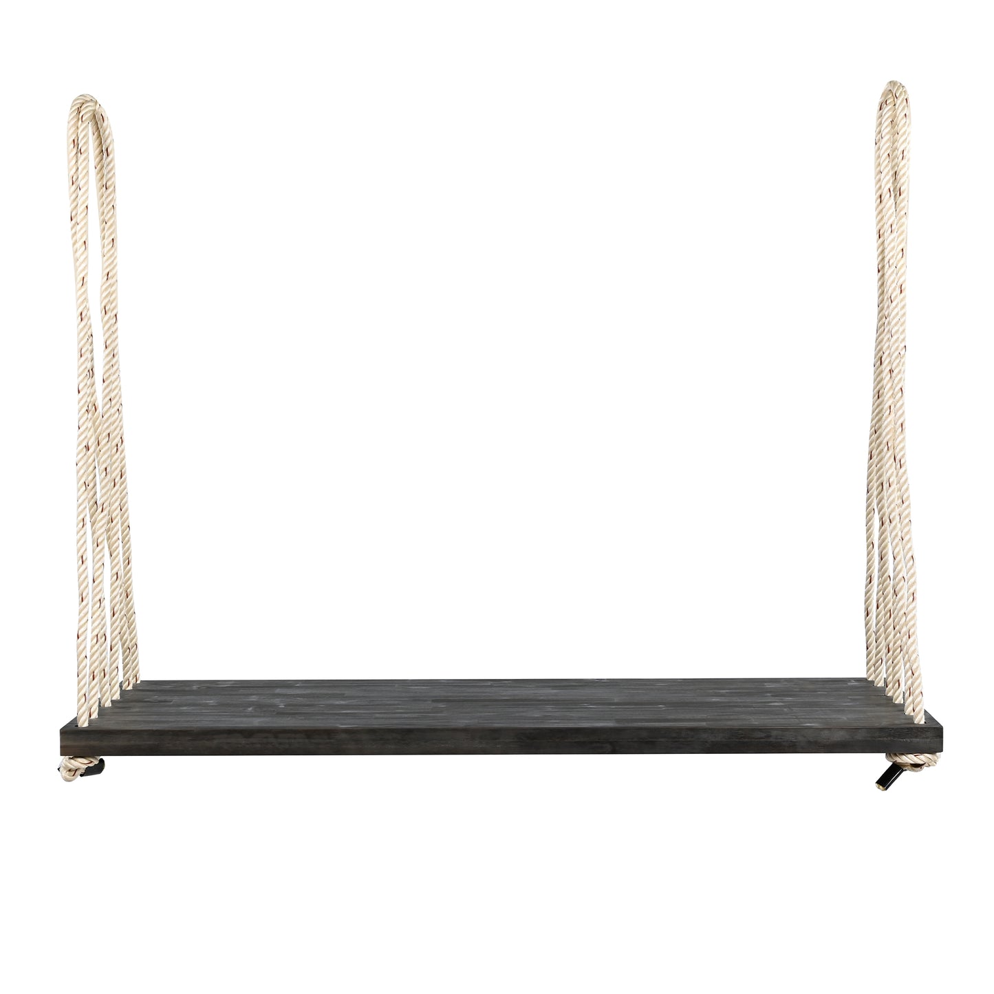 TOPMAX Patio Wooden Swing Chair, Hanging Porch Swing Bench with Cushion&Pillows, 10.8Ft Hemp Ropes for Garden,Backyard, Lawn,Brown