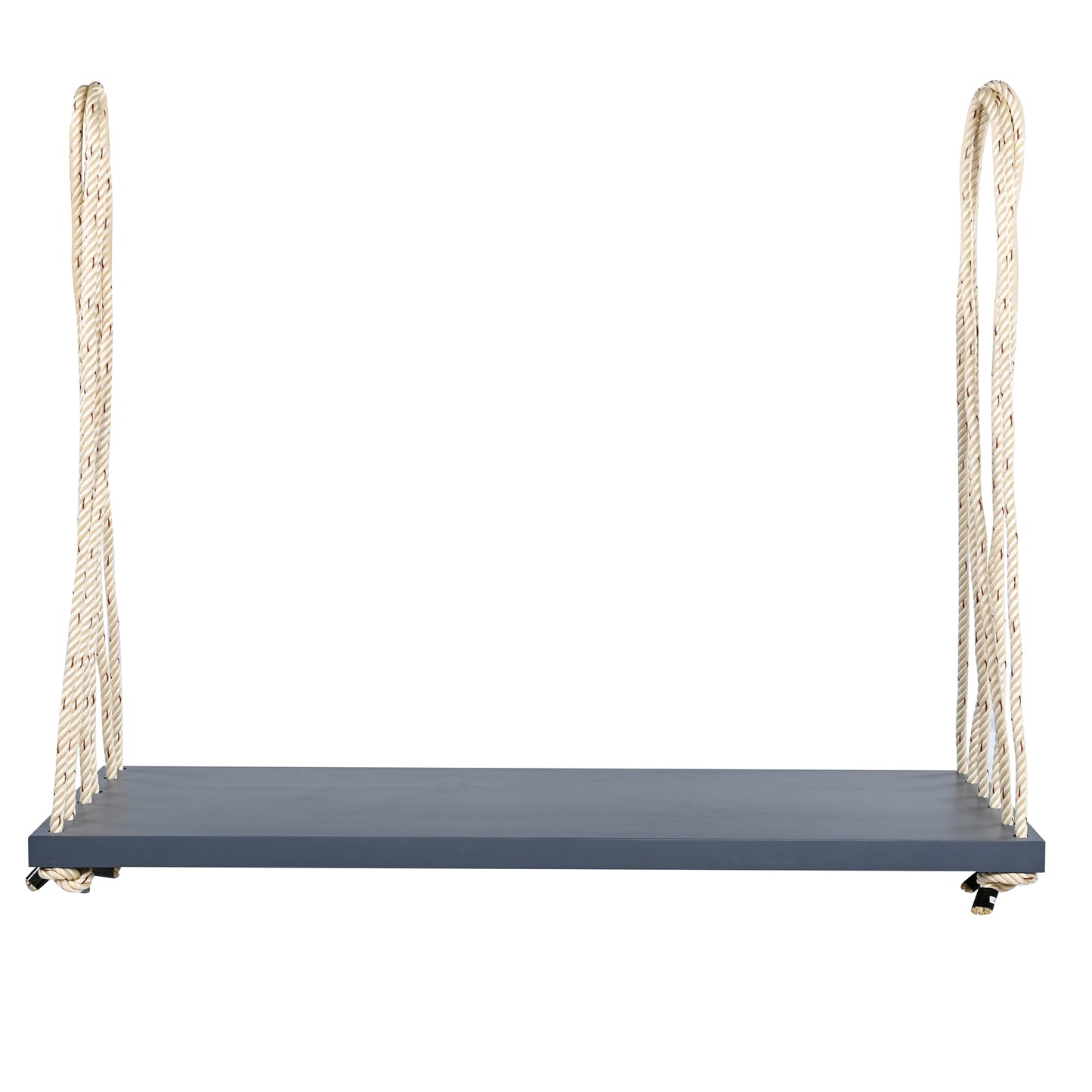 TOPMAX Patio Wooden Swing Chair, Hanging Porch Swing Bench with Cushion&Pillows, 10.8Ft Hemp Ropes for Garden,Backyard, Lawn,Gray