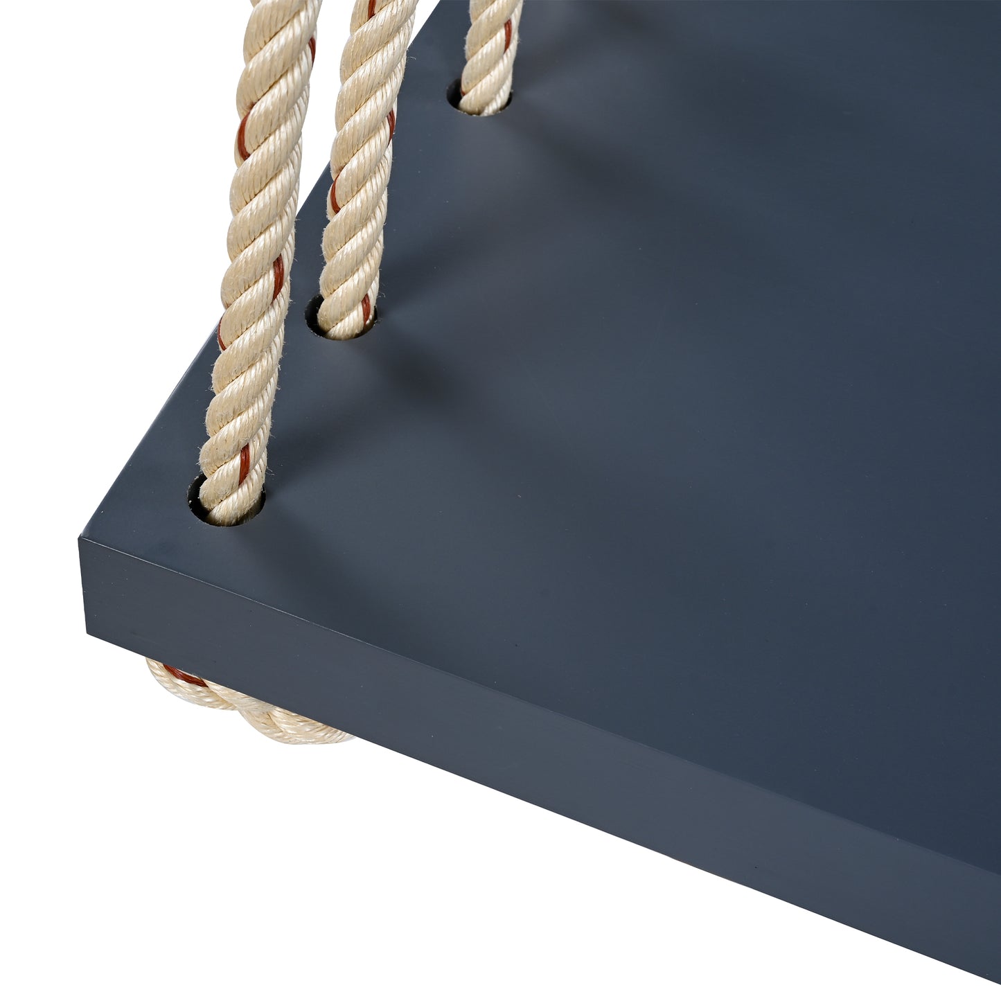 TOPMAX Patio Wooden Swing Chair, Hanging Porch Swing Bench with Cushion&Pillows, 10.8Ft Hemp Ropes for Garden,Backyard, Lawn,Gray