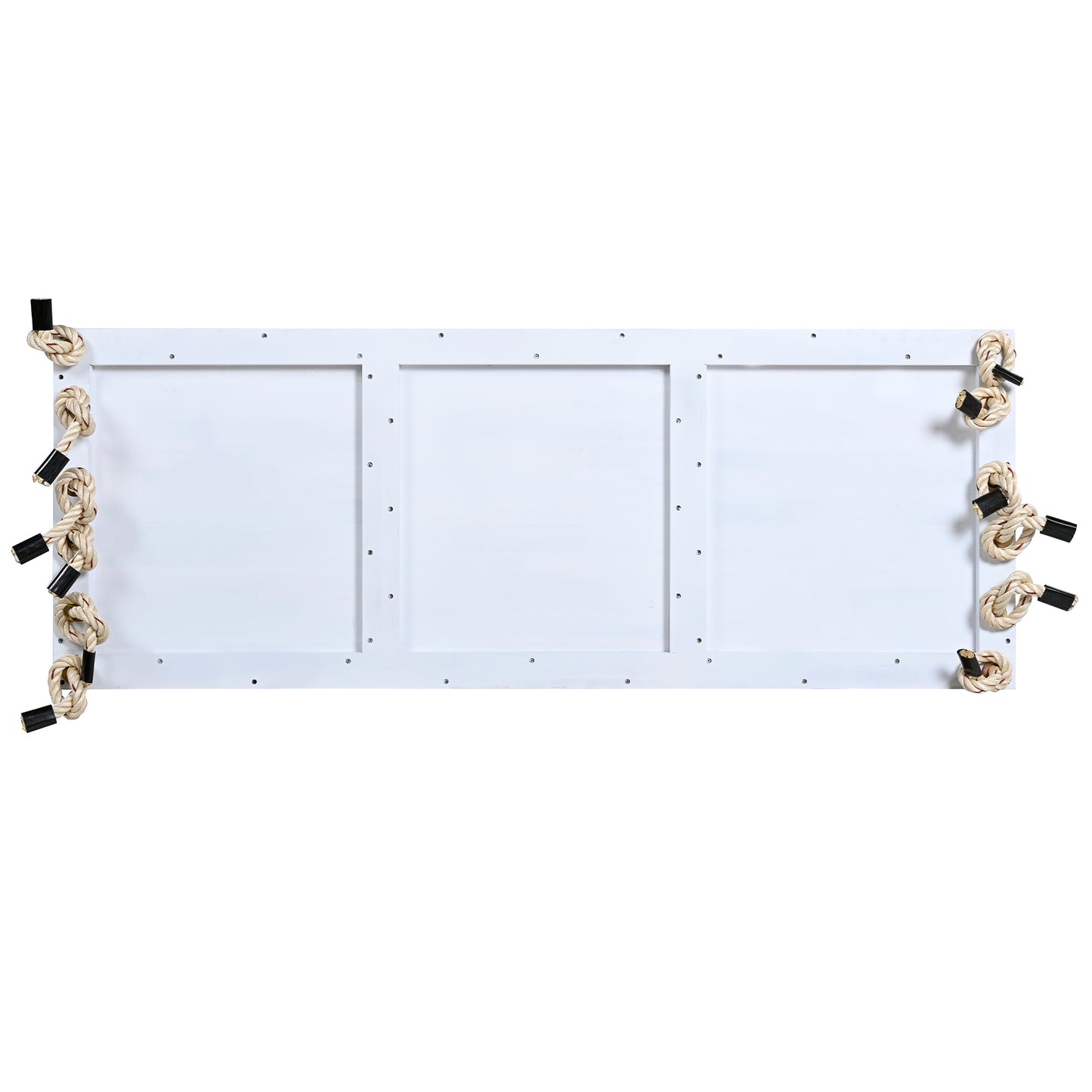 TOPMAX Patio Wooden Swing Chair, Hanging Porch Swing Bench with Cushion&Pillows, 10.8Ft Hemp Ropes for Garden,Backyard, Lawn,White