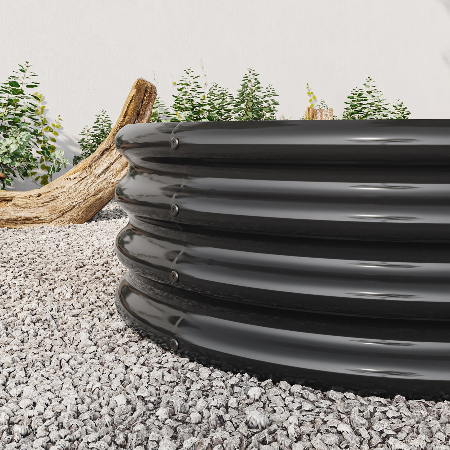 Raised Garden Bed Outdoor, Oval Large Metal Raised Planter Bed for for Plants, Vegetables, and Flowers - Black