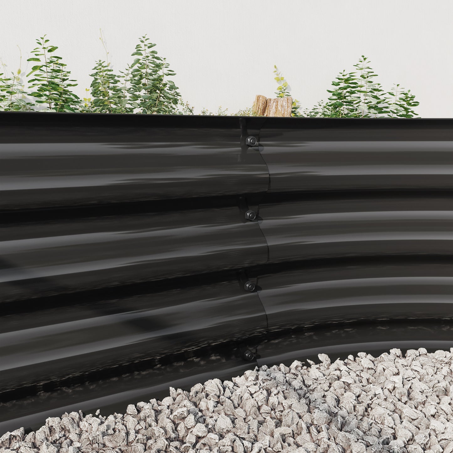 Raised Garden Bed Outdoor, Oval Large Metal Raised Planter Bed for for Plants, Vegetables, and Flowers - Black