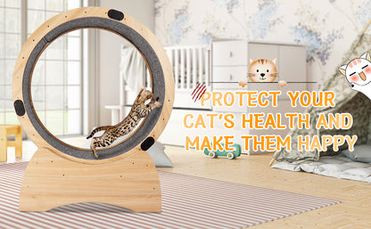 Cat Exercise Wheel – Running, Spinning, and Scratching Fun, Cat Treadmill with Carpeted Runway, Kitty Cat Sport Toy, Great for Physical Activity and Reducing Boredom