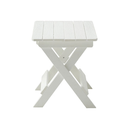 Foldable Small Table and Chair Set with 2 Chairs and Rectangular Table White