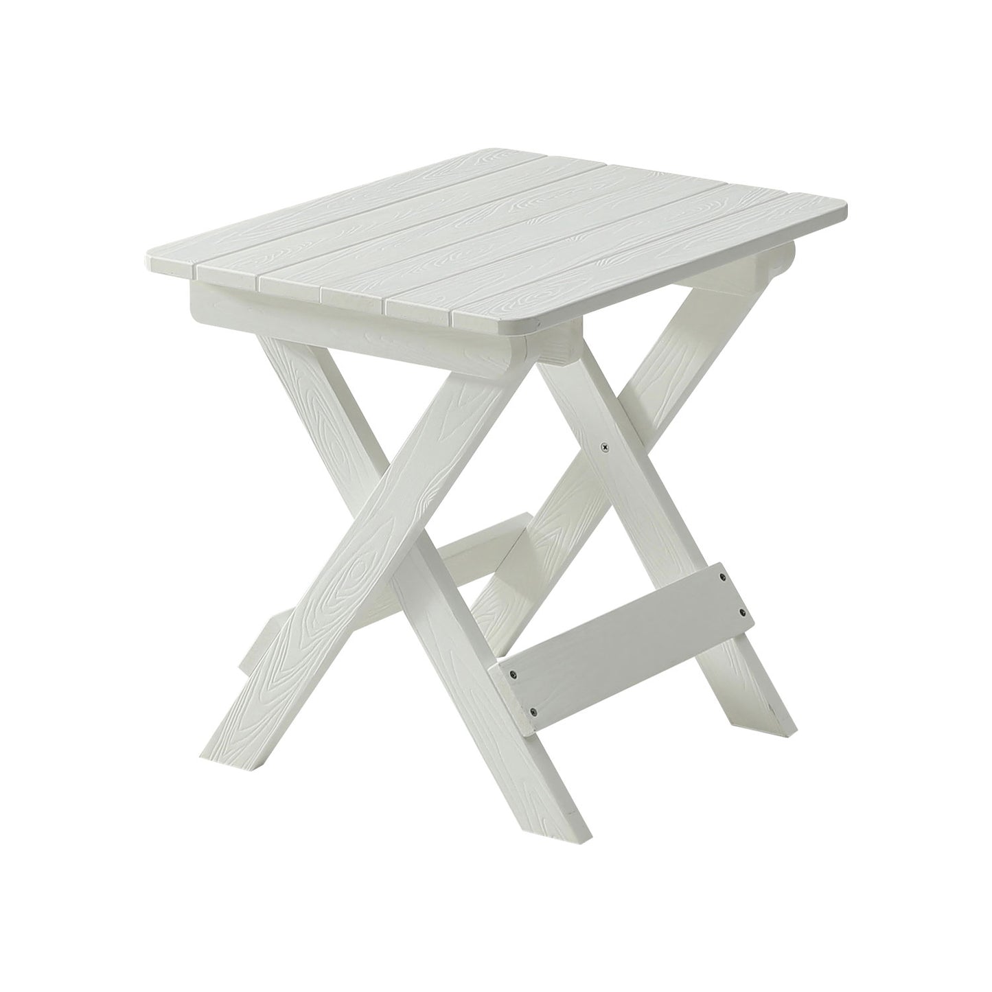 Foldable Small Table and Chair Set with 2 Chairs and Rectangular Table White