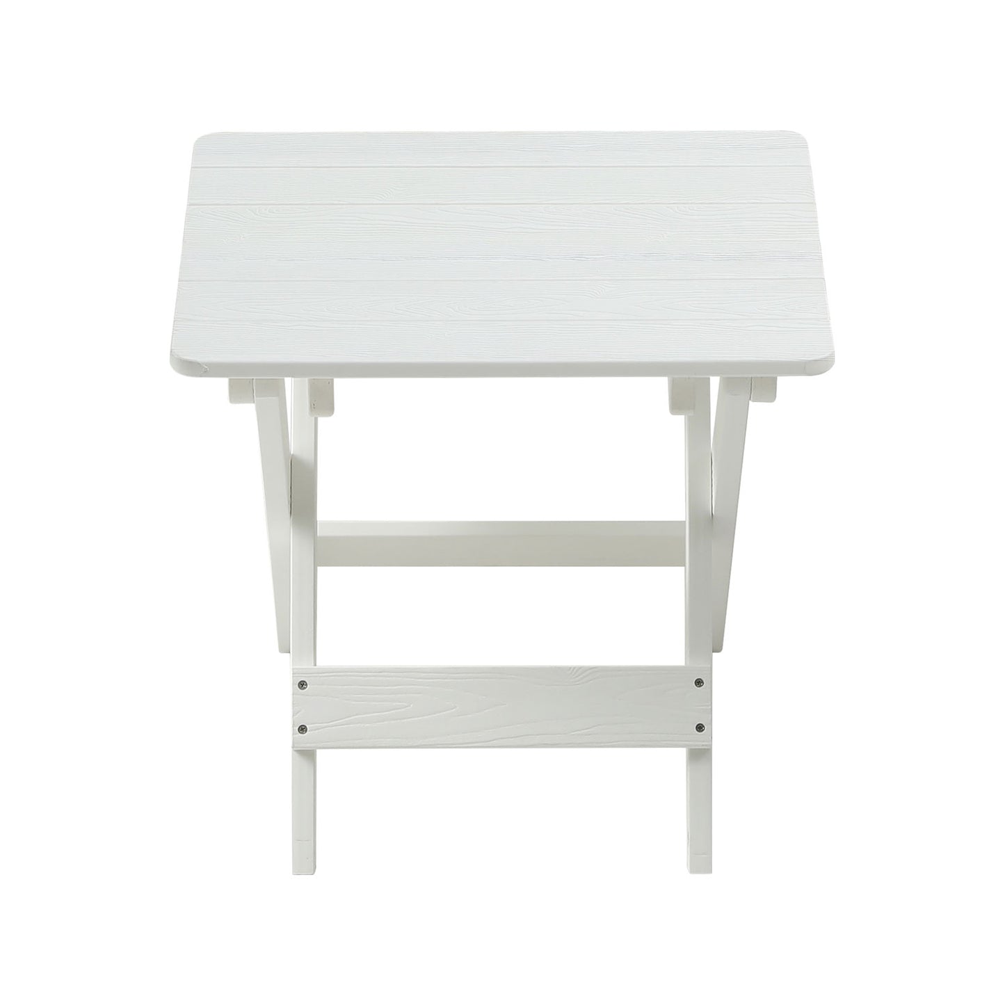 Foldable Small Table and Chair Set with 2 Chairs and Rectangular Table White