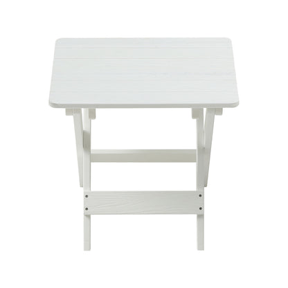 Foldable Small Table and Chair Set with 2 Chairs and Rectangular Table White