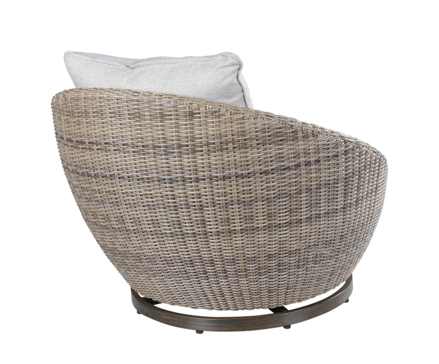 Outdoor Set - Swivel Woven Chairs, Side Table - All-Weather Resin Wicker, Powder-Coated Aluminum, Fully Assembled
