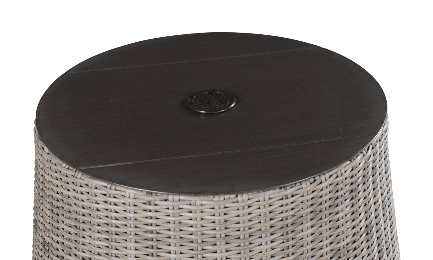 Outdoor Set - Swivel Woven Chairs, Side Table - All-Weather Resin Wicker, Powder-Coated Aluminum, Fully Assembled