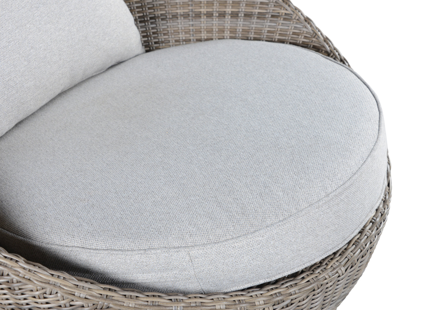 Outdoor Set - Swivel Woven Chairs, Side Table - All-Weather Resin Wicker, Powder-Coated Aluminum, Fully Assembled