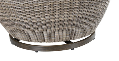 Outdoor Set - Swivel Woven Chairs, Side Table - All-Weather Resin Wicker, Powder-Coated Aluminum, Fully Assembled