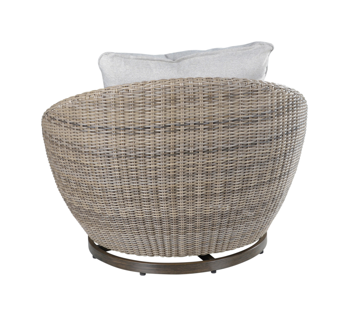 Outdoor Set - Swivel Woven Chairs, Side Table - All-Weather Resin Wicker, Powder-Coated Aluminum, Fully Assembled