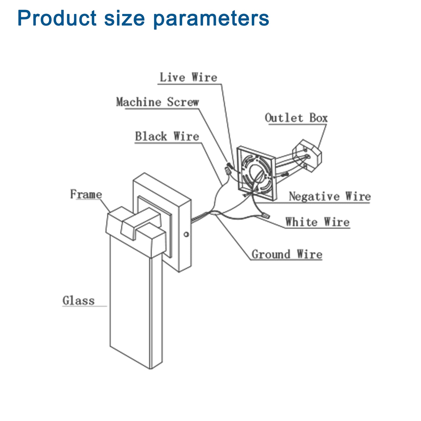 Outdoor Waterproof Transparent LED Crystal Wall Lamp Supports Multiple Types of Light Bulbs -12W Per Lamp (2 pack)