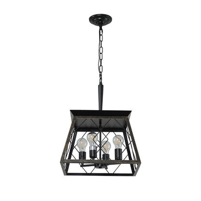 Farmhouse Chandelier 4-Light Vintage Antique Chandeliers Light Fixture For Kitchen Dining Room Living Room Golden Black(No Bulbs)NEW SKU:W1340P206637