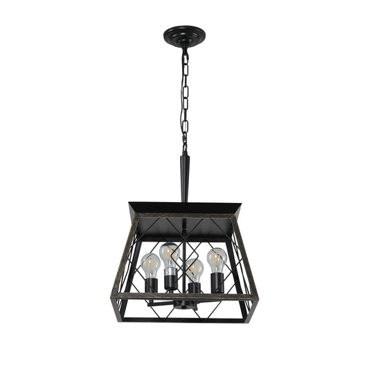 Farmhouse Chandelier 4-Light Vintage Antique Chandeliers Light Fixture For Kitchen Dining Room Living Room Golden Black(No Bulbs)NEW SKU:W1340P206637