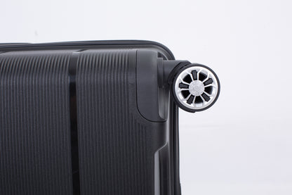Hardshell Suitcase Double Spinner Wheels PP Luggage Sets Lightweight Durable Suitcase with TSA Lock,3-Piece Set (20/24/28) , Black