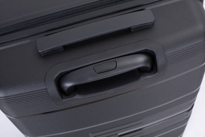 Hardshell Suitcase Double Spinner Wheels PP Luggage Sets Lightweight Durable Suitcase with TSA Lock,3-Piece Set (20/24/28) , Black