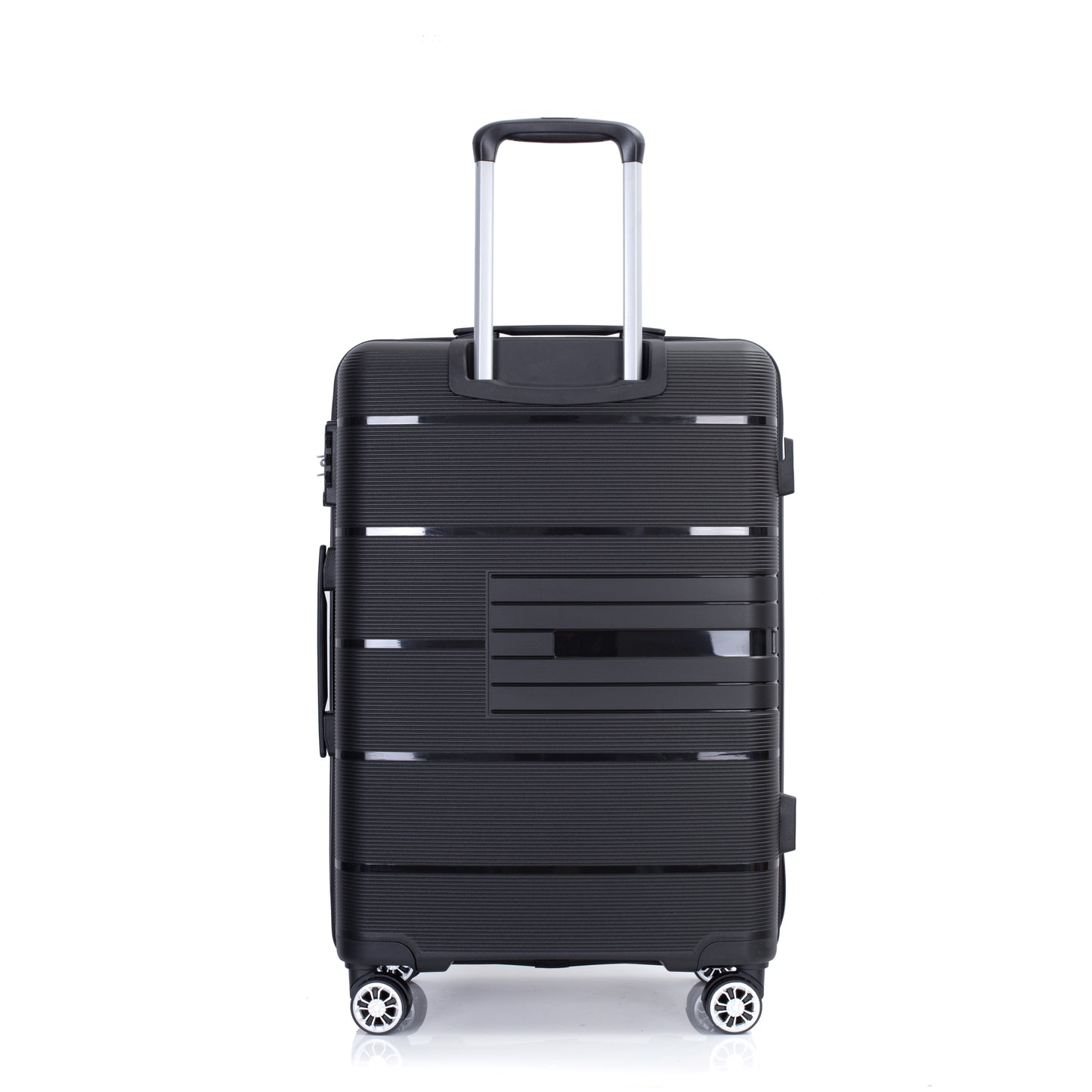 Hardshell Suitcase Double Spinner Wheels PP Luggage Sets Lightweight Durable Suitcase with TSA Lock,3-Piece Set (20/24/28) , Black