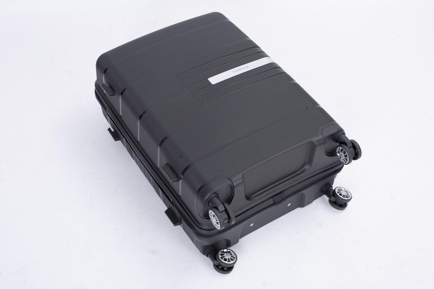 Hardshell Suitcase Double Spinner Wheels PP Luggage Sets Lightweight Durable Suitcase with TSA Lock,3-Piece Set (20/24/28) , Black