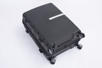 Hardshell Suitcase Double Spinner Wheels PP Luggage Sets Lightweight Durable Suitcase with TSA Lock,3-Piece Set (20/24/28) , Black