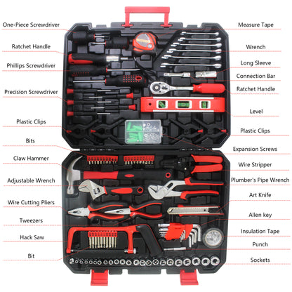Black Hand Tool Box with Toolset 238Pcs