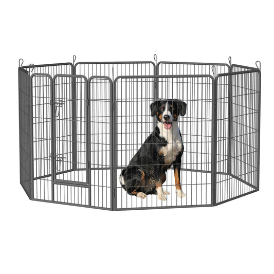 Heavy Duty Dog Pens Outdoor Dog Fence Dog Playpen for Large Dogs, 40"Dog Kennel Outdoor Pet Playpen with Doors 8 Panels Metal Exercise Pens Puppy Playpen Temporary Camping Fence for the Yard