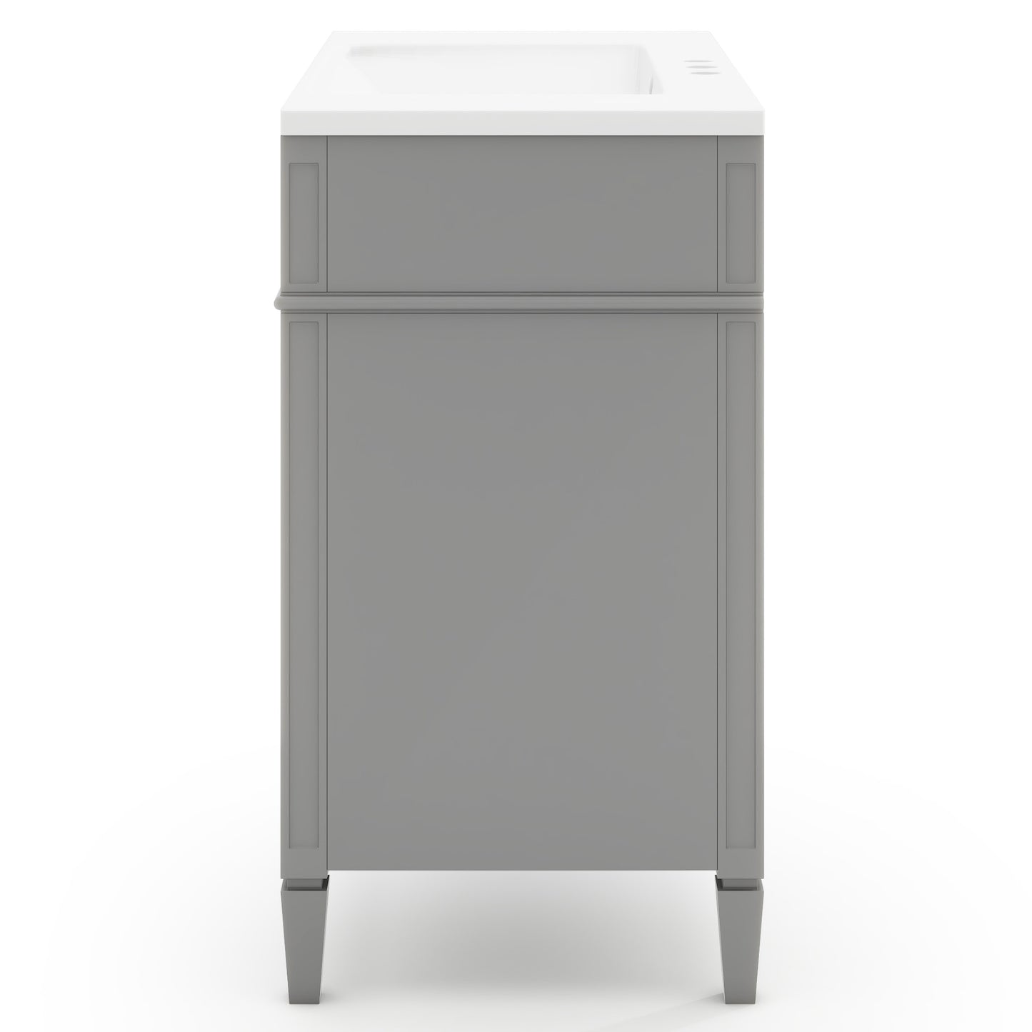 36'' Bathroom Vanity with Top Sink, Modern Bathroom Storage Cabinet with 2 Drawers and a Tip-out Drawer, Single Sink Bathroom Vanity