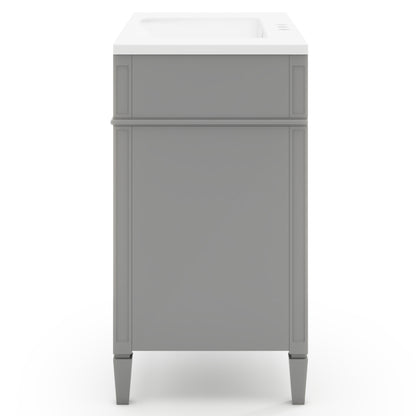 36'' Bathroom Vanity with Top Sink, Modern Bathroom Storage Cabinet with 2 Drawers and a Tip-out Drawer, Single Sink Bathroom Vanity