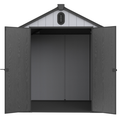 6*8ft resin plastic storage shed for backyard garden big spire Tool storage