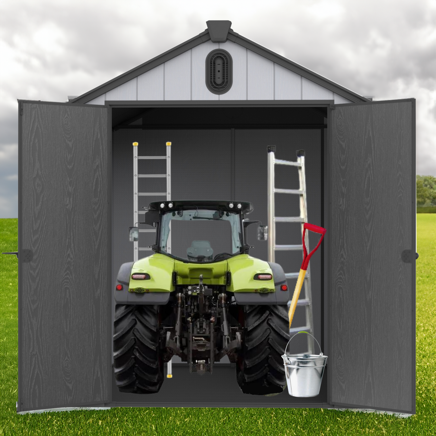 6*8ft resin plastic storage shed for backyard garden big spire Tool storage