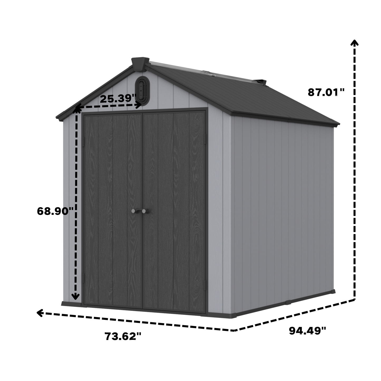 6*8ft resin plastic storage shed for backyard garden big spire Tool storage