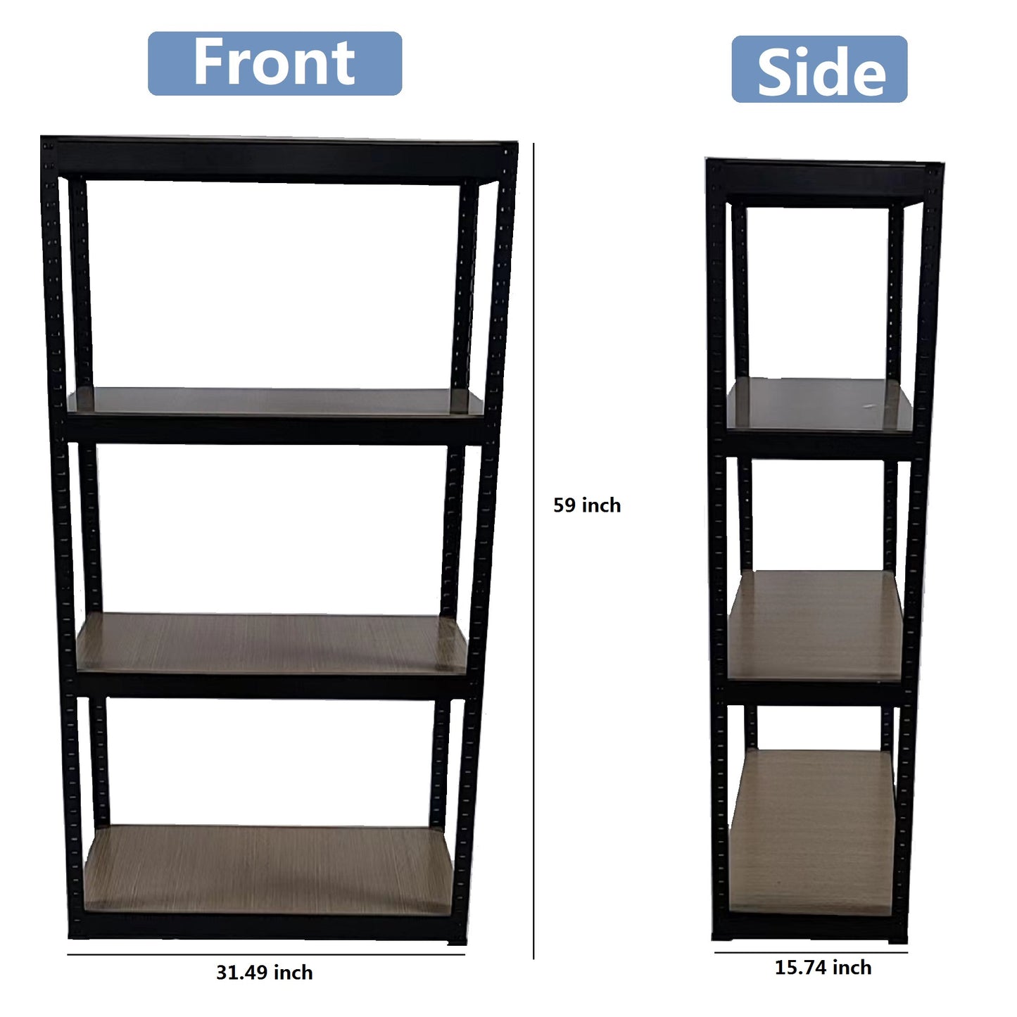 Storage Rack Shelving Unit Storage Shelf Steel Garage Utility Rack 4-Shelf Adjustable Shelves Heavy Duty Display Stand for Books, Kitchenware, Tools Boltless Assembly