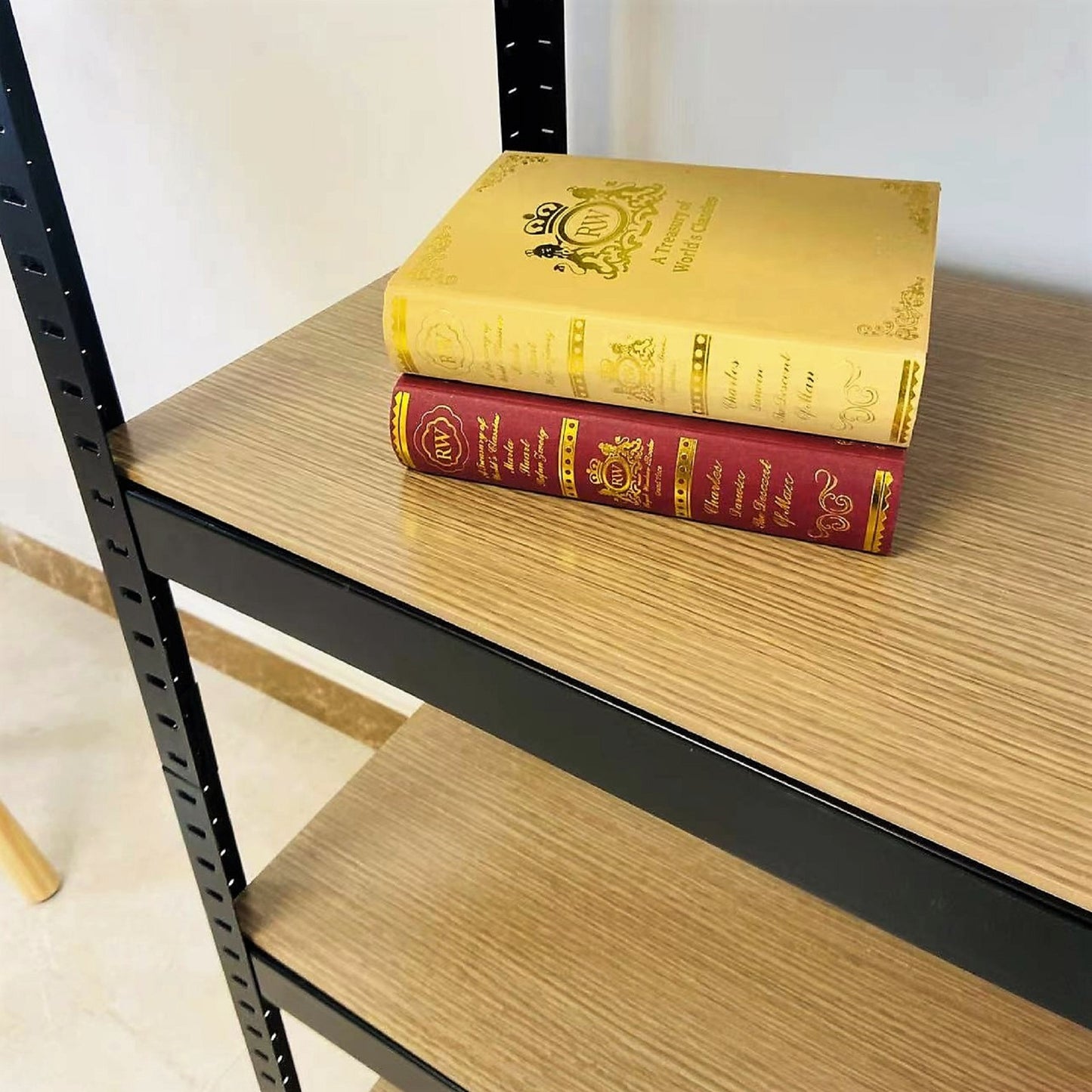 Storage Rack Shelving Unit Storage Shelf Steel Garage Utility Rack 4-Shelf Adjustable Shelves Heavy Duty Display Stand for Books, Kitchenware, Tools Boltless Assembly