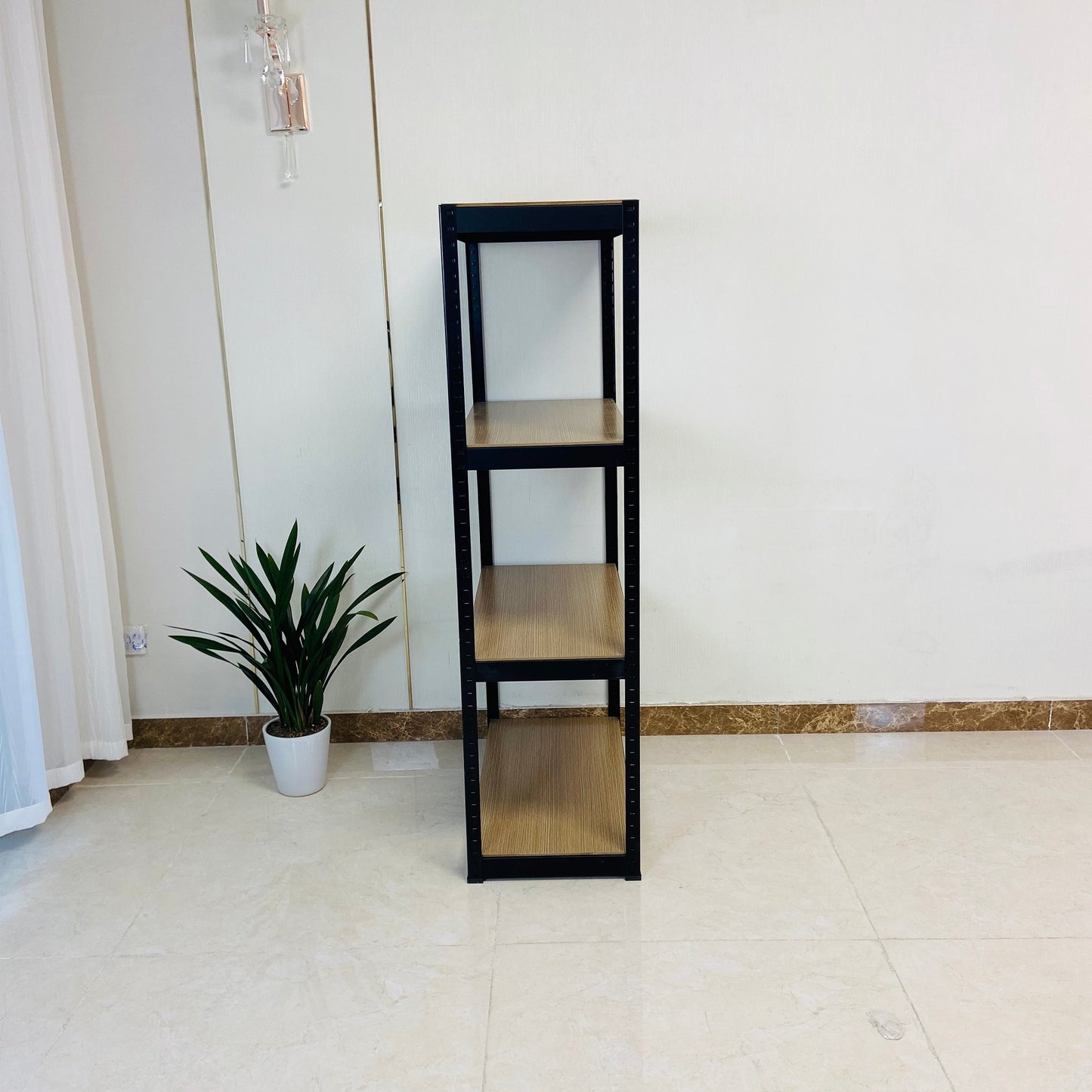 Storage Rack Shelving Unit Storage Shelf Steel Garage Utility Rack 4-Shelf Adjustable Shelves Heavy Duty Display Stand for Books, Kitchenware, Tools Boltless Assembly